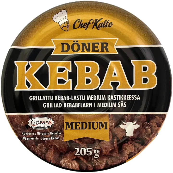 Chef Kalle Grillattu Döner-lastu medium kastikkeessa 205g