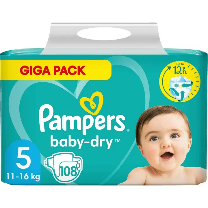 Pampers 108kpl BabyDry S5 11-16kg  vaippa