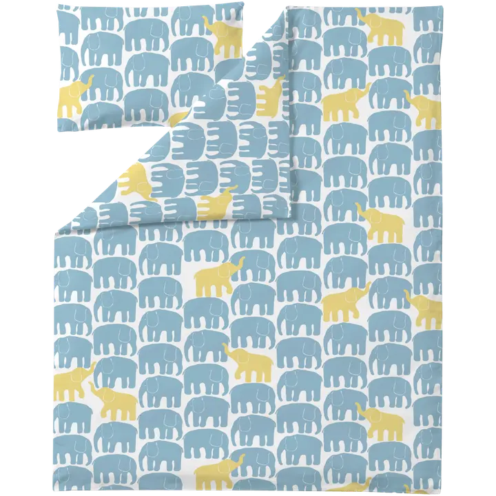 Finlayson lasten pussilakanasetti Elefantti V.120X160+40X60 aqua/ke