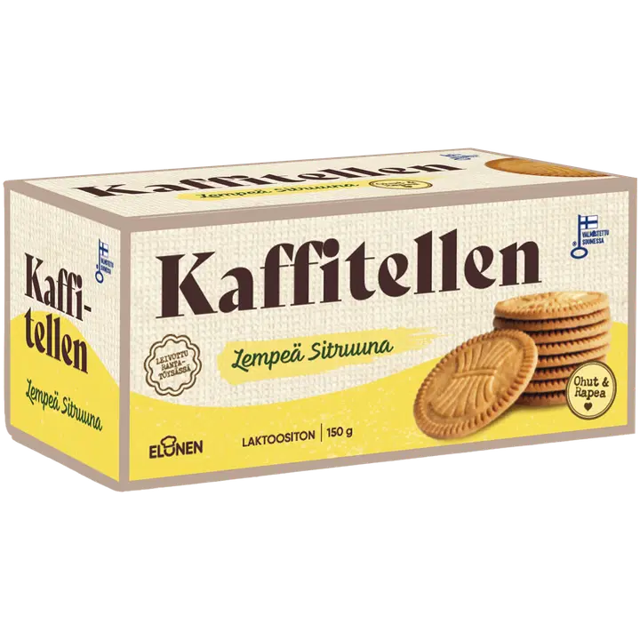 Kaffitellen lempeä sitruuna keksi 150g