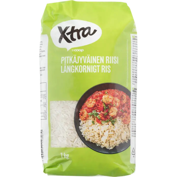 Xtra pitkäjyväinen riisi 1 kg