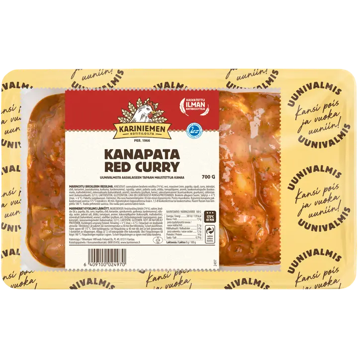 Kariniemen Kananpojan Uunivalmis kanapata Red curry 700 g