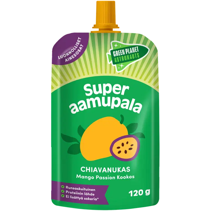 Green Planet Astronauts Super Aamupala Chia Pudding Mango-Passion-Kookos 120g