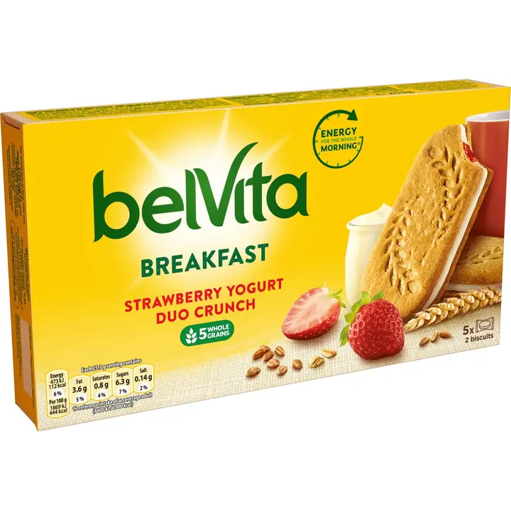 Belvita Stawberry yogurt välipalakeksi 253g
