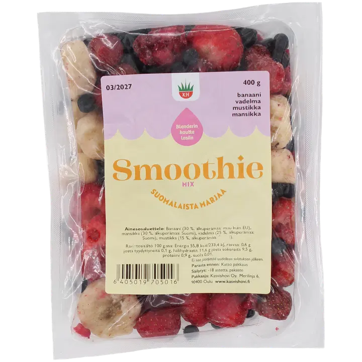 Smoothiemix suomalaiset marjat & banaani 400g pakaste