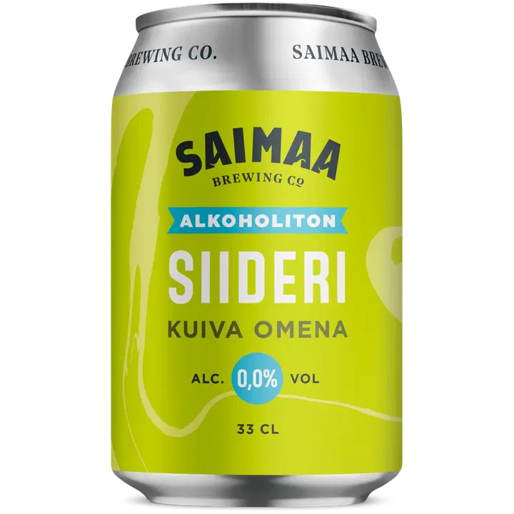 Saimaa alkoholiton kuiva omenasiideri 0,0% 0,33 l tölkki