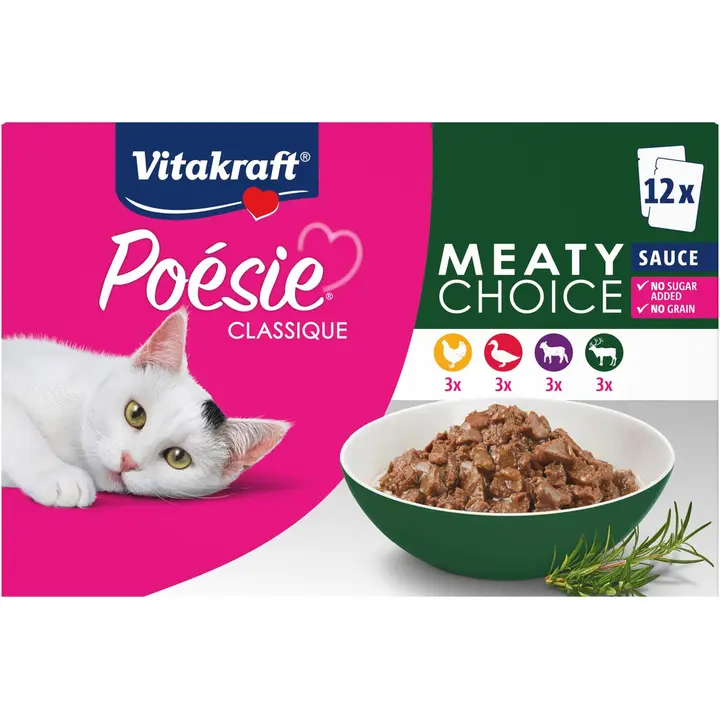 Vitakraft Poésie Classique Kissan lihakastikelajitelma 12x85g