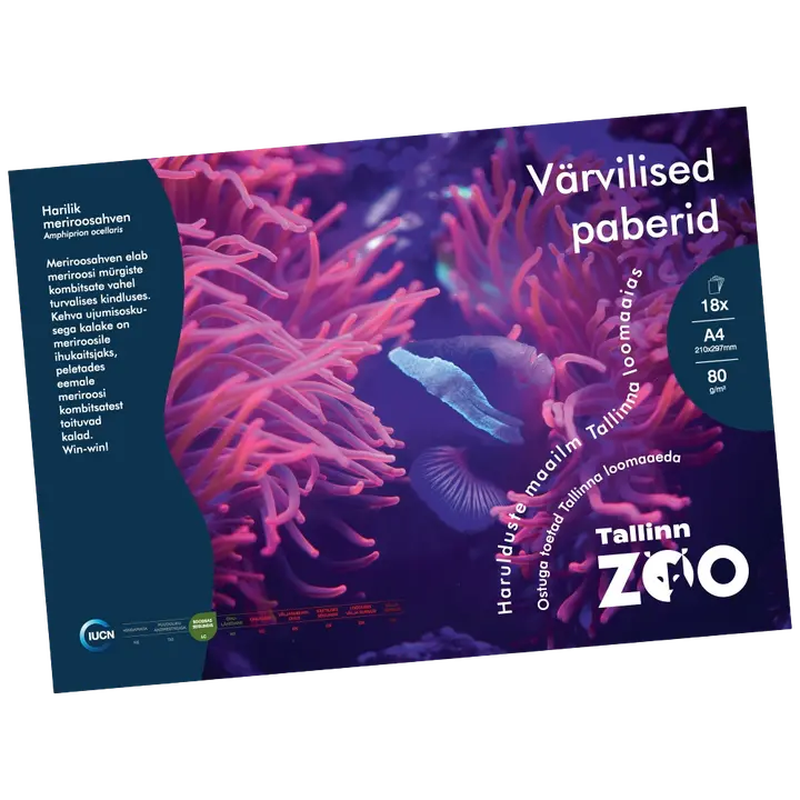 Värvilise paberi loomaaed a4/80g 18