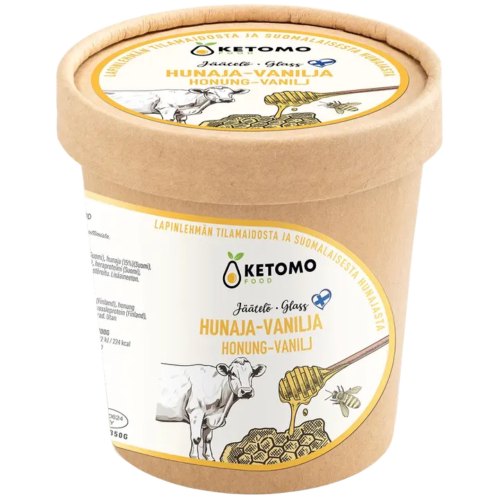 Ketomo Food Hunaja-vaniljajäätelö 473ml