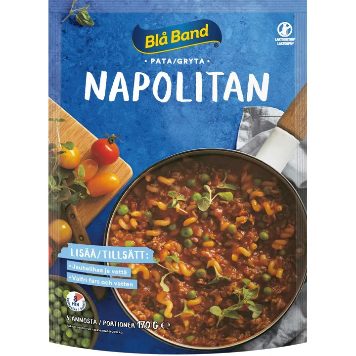 Blå Band laktoositon Napolitan Pata Pasta-kasvis-mausteseos 170g