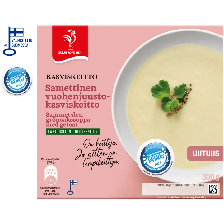 Saarioinen Samettinen vuohenjuusto-kasviskeitto 300g