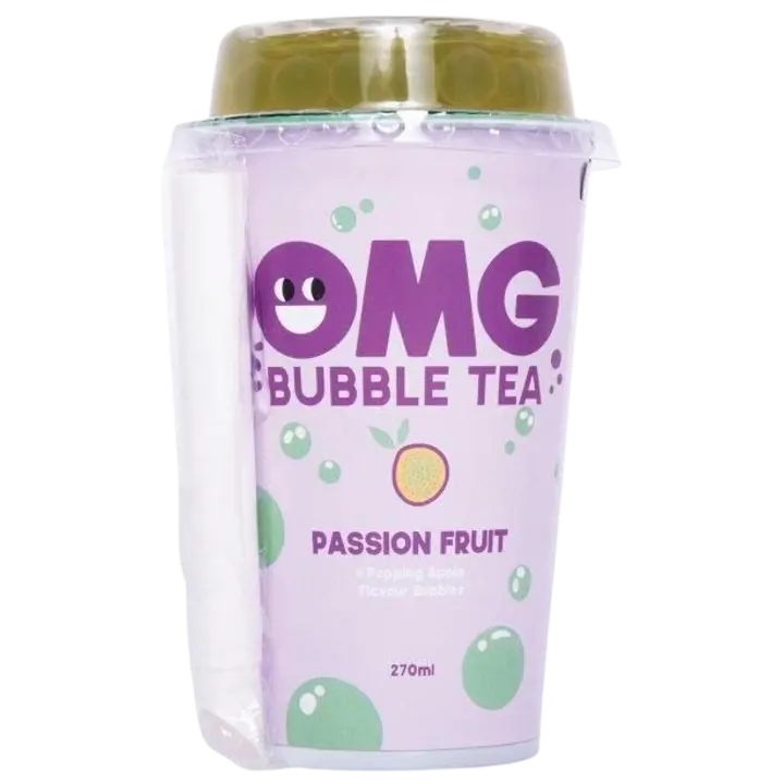 Bubble tea (passionhedelmän makuinen vihreä tee vihreän omenan makuisilla poksahtavilla kuplilla) 270 ml