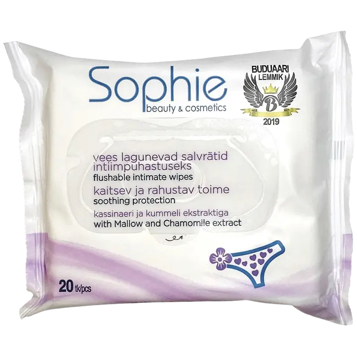 Sophie intiimpuhastus salvrätid 20 tk vees lagunevad