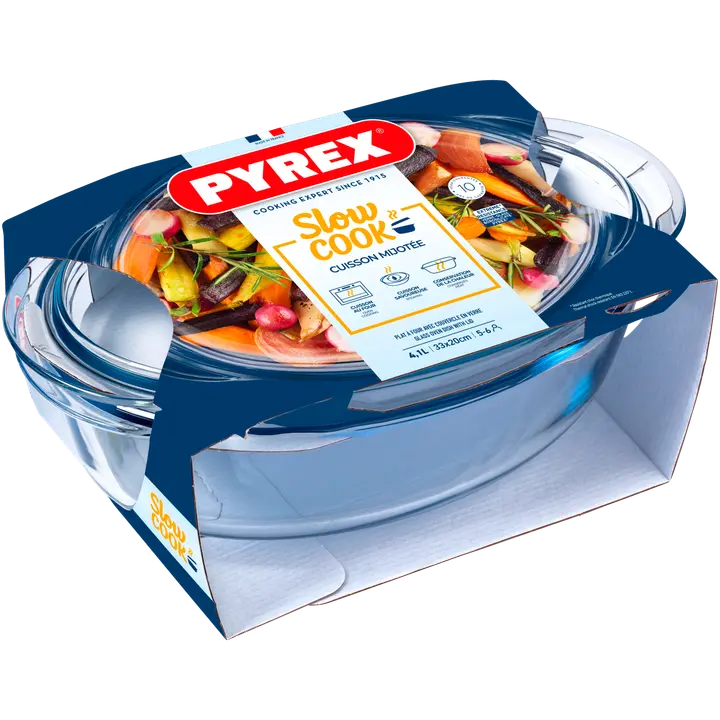 Pyrex lasipata, pata 2,9 l + kansi 1,6 l