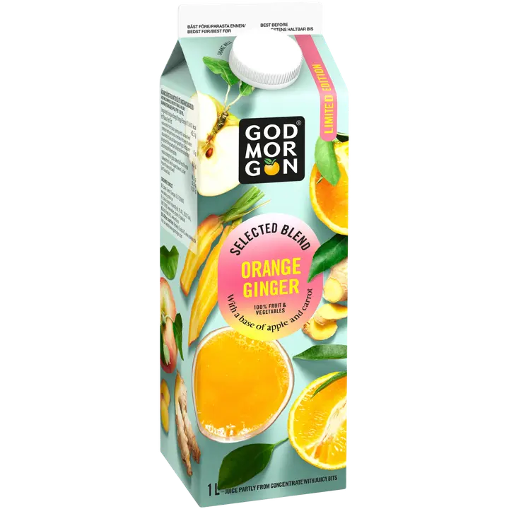 God Morgon Selected Blend Appelsiini-omena-porkkana-inkivääri-sitruuna täysmehu 1 L