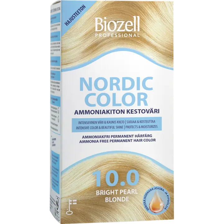 Biozell Professional Nordic Color ammoniakiton kestoväri Bright Pearl Blonde 10.0 2x60ml