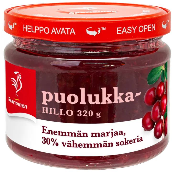 Saarioinen Puolukkahillo vähemmän sokeria 320g