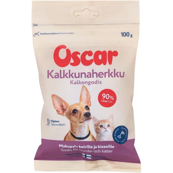 Oscar Kalkkunaherkku koirille ja kissoille 100 g