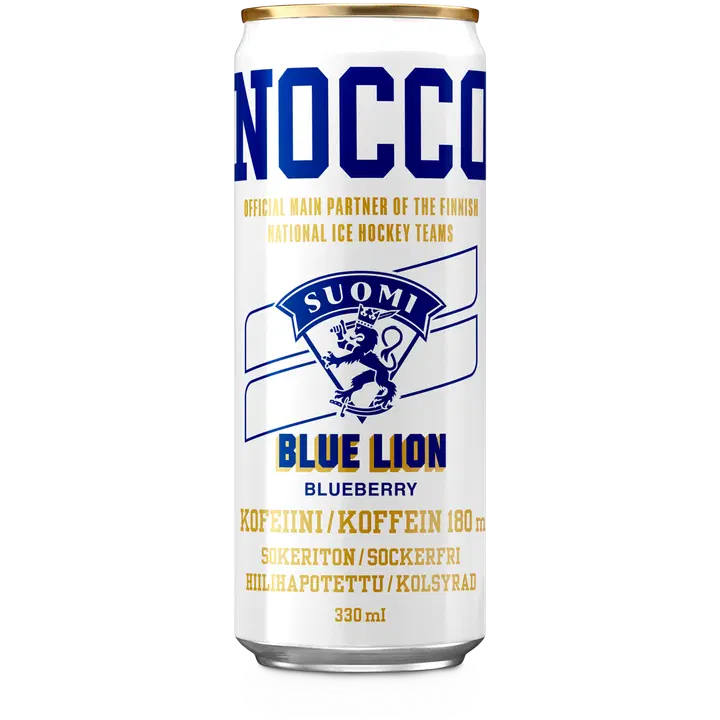 NOCCO Blue Lion - Aminohappoja, kofeiinia ja vitamiineja sisältävä hiilihapotettu energiajuoma 330ml