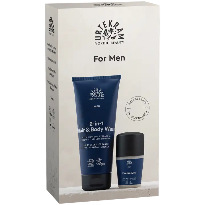 URTEKRAM Lahjapakkus Men Cream Deo and Body Wash 2-pack