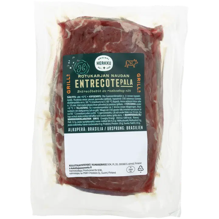 Herkku Rotukarjan naudan entrecote pala n. 500 g tuore