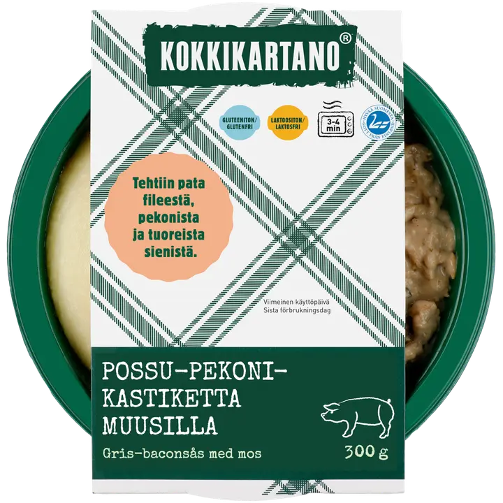 Kokkikartano Possu-pekonikastiketta muusilla 300g