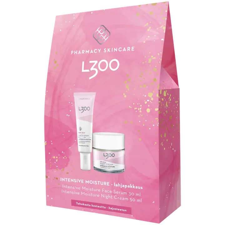 L300 Intensive Moisture lahjapakkaus naisille kasvoseerumi, yövoide 2x30/50ml