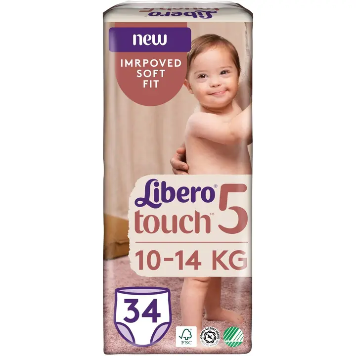 Libero Touch housuvaippa koko 5, 10-14 kg, 34 kpl