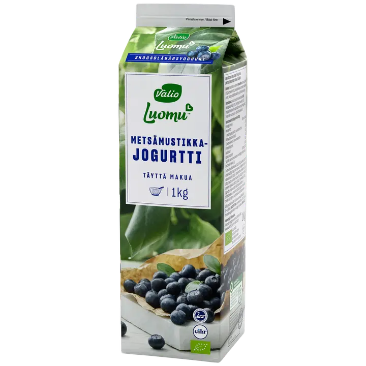 Valio Luomu™ jogurtti 1 kg metsämustikka laktoositon