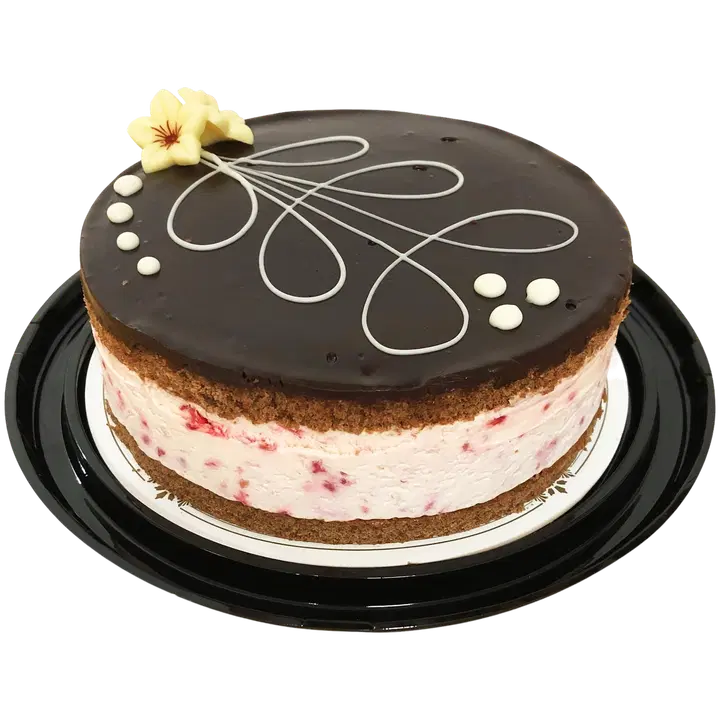 Pulla-Pirtti Juhlakakku Äitienpäivä 670g vähälaktoosinen vadelmamousse-suklaatryffelikakku