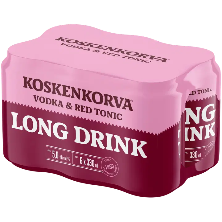 Koskenkorva Long Drink Vodka Red 5% 6x33cl CAN 6-pack