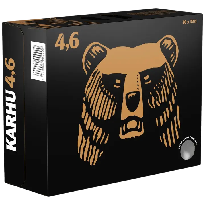 20-pack Karhu Lager olut 4,6 % tölkki 0,33 L