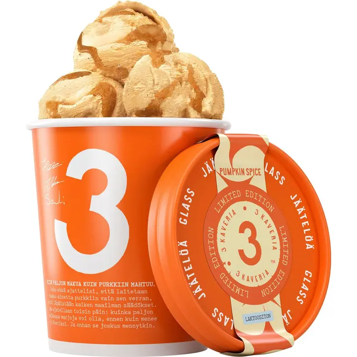 Kolmen Kaverin Jäätelö Laktoositon Pumpkin Spice jäätelö 500ml/400g