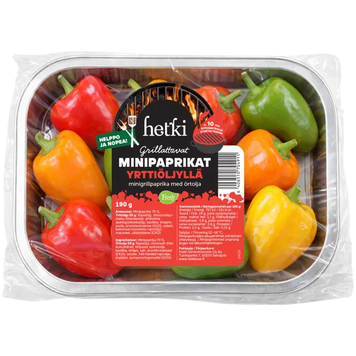 Hetki Grillattavat Minipaprikat yrttiöljyllä 190 g