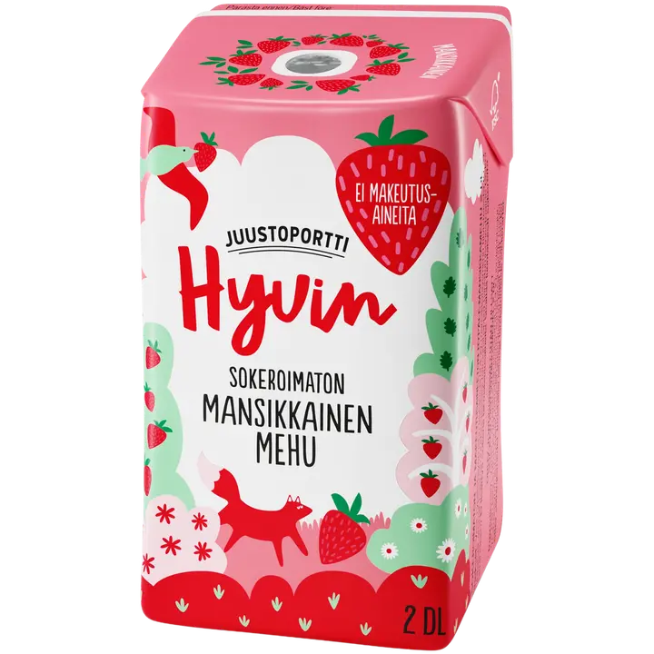 Juustoportti Hyvin mehu 2 dl mansikkainen