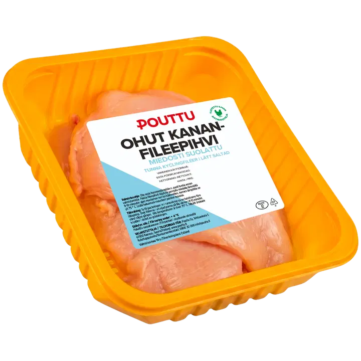 Pouttu Tunn Kycklingfilébiff Lättsaltad ca 500 g
