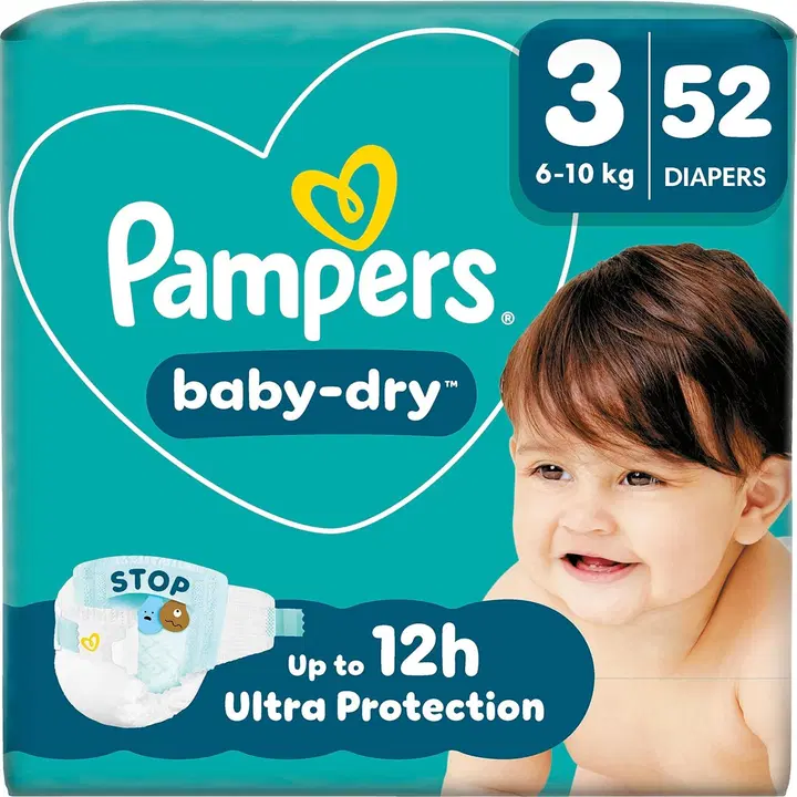 Pampers Baby Dry teipmähkmed S3, 6-10kg, 52 tk