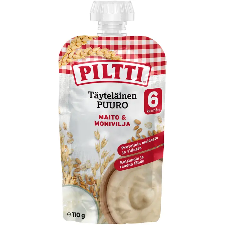Piltti 110g Täyteläinen puuro Maito & monivilja 6kk