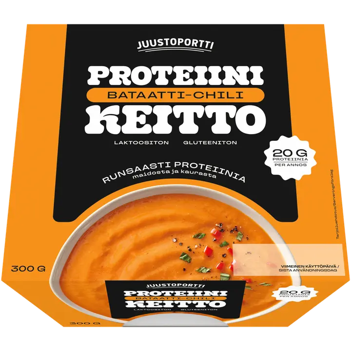 Juustoportti Proteiini-bataatti-chilikeitto 300g laktoositon gluteeniton