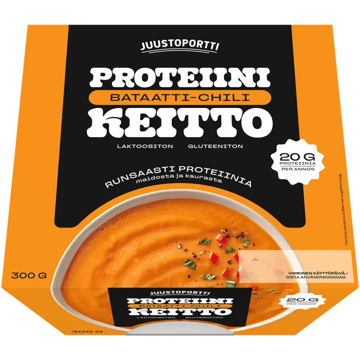 Juustoportti Proteiini-bataatti-chilikeitto 300g laktoositon gluteeniton