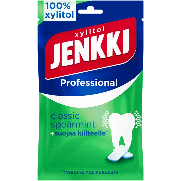 Jenkki Professional Classic Spearmint ksülitoli ja kaltsiumiga närimiskummid 90 g