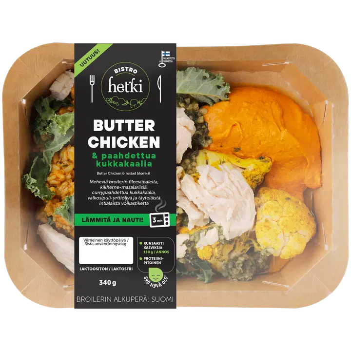 Fresh Hetki Bistro Butter Chicken ja paahdettua kukkakaalia 340 g