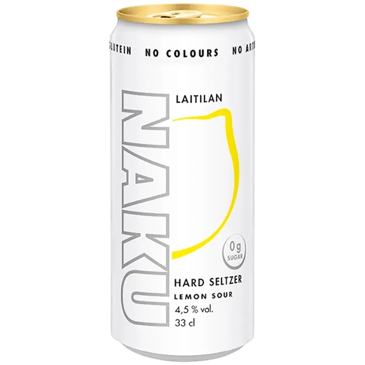 Laitilan Naku Lemon Sour 4,5 til-% 0,33L hard seltzer