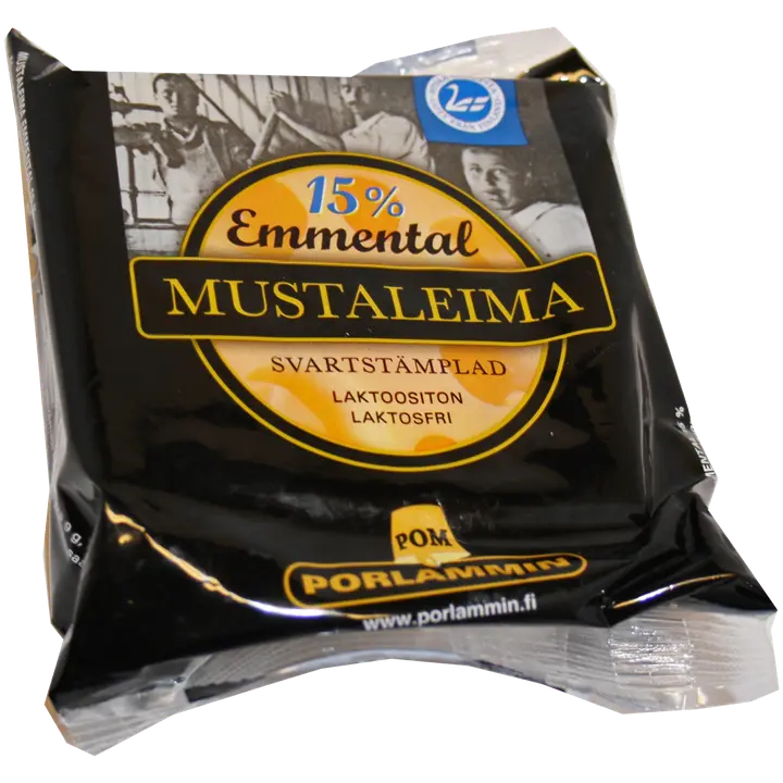 Porlammin Osuusmeijeri 280g 15% Mustaleima Emmental juusto