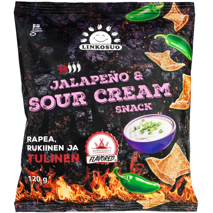 Linkosuo x Poppamies Snack Jalapeno & Sourcream 120 g
