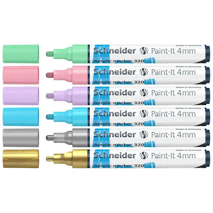 Akrüülmarkerite 4mm  6 tk komplektis