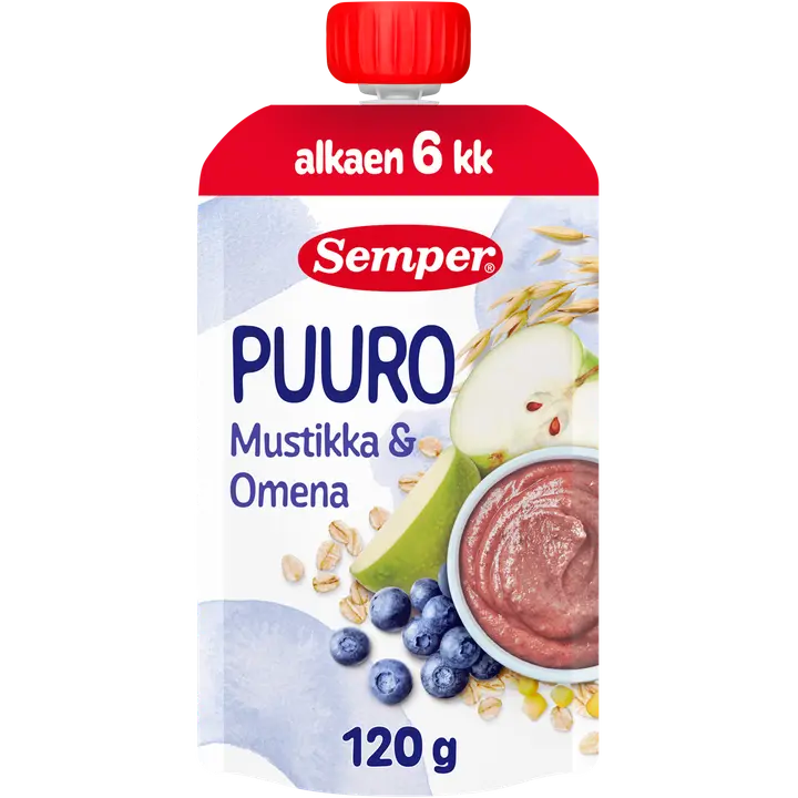 Semper mustika-õunapuder 120 g, alates 6-elukuust