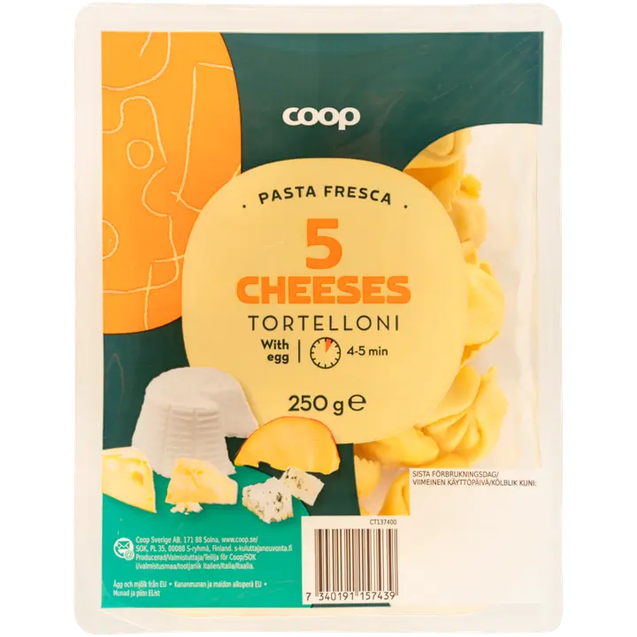 Coop Tortelloni tuorepasta juusto 250 g