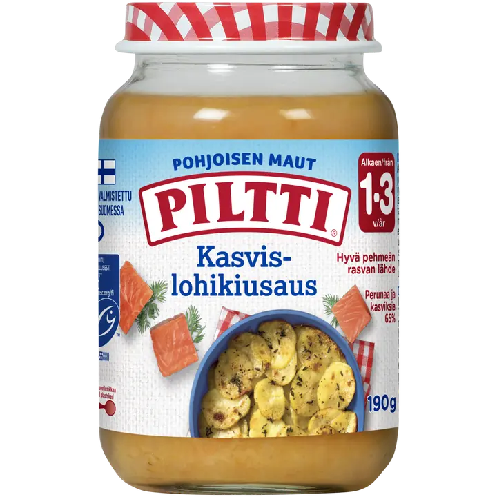 Piltti Pohjoisen maut 190g Kasvis-lohikiusaus 1-3v