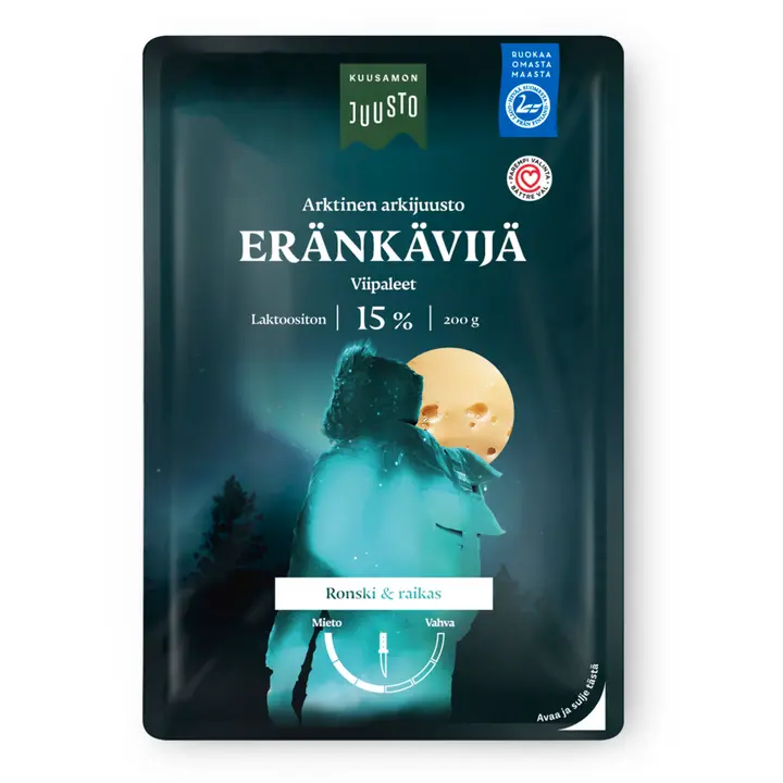 Kuusamon Juusto Eränkävijä 15% juustoviipale 200 g
